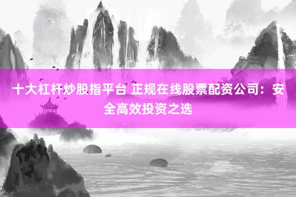 十大杠杆炒股指平台 正规在线股票配资公司：安全高效投资之选