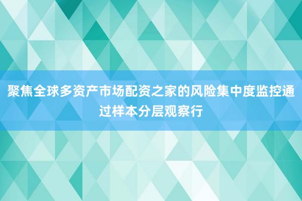 聚焦全球多资产市场配资之家的风险集中度监控通过样本分层观察行