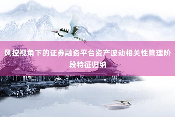 风控视角下的证券融资平台资产波动相关性管理阶段特征归纳