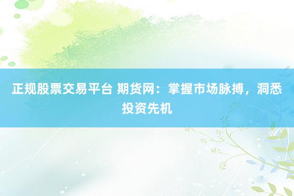 正规股票交易平台 期货网：掌握市场脉搏，洞悉投资先机